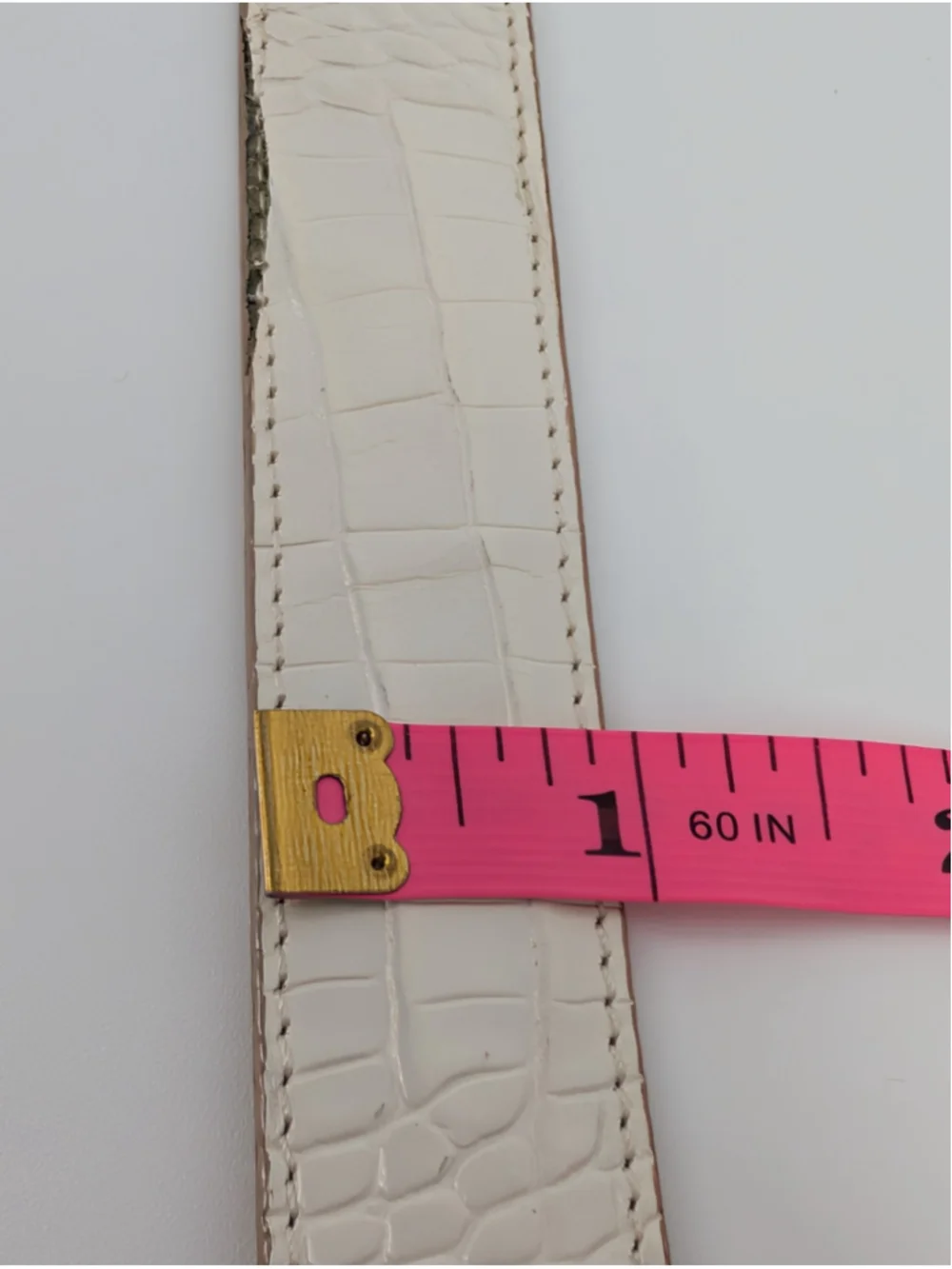 Brighton B40032 Reversible White Tan Croc Embossed Leather Belt XL 36